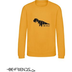 Be Friends Sweater - Be wild dino - Heren - Mosterd geel - Maat S