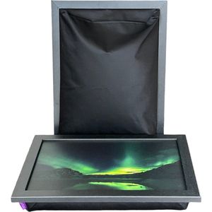 Laptray, Schoottafel, Schootkussen, Laptoptafel, Dienblad met kussen Noorderlicht – 43 x 32,5 cm