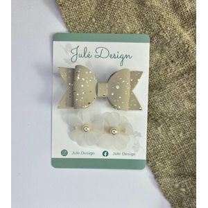 Julé Design haarspeldjes Kate beige / wit