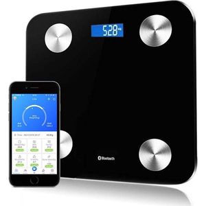 Weegschaal - Lichaamsanalyse - Digitale Weegschaal - Zwart - 12 Lichaamsmetingen