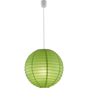 LED Hanglamp - Hangverlichting - Torna Ponton - E27 Fitting - Rond - Mat Groen - Papier