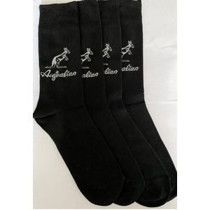Unisex sokken - Dressed sokken - Australian - per 5 paar verpakt - zwart - MAAT 43/46