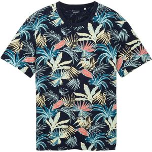 Tom Tailor T-shirt T Shirt Met Bloemen Print 1041858xx10 35436 Mannen Maat - L