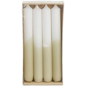 Luxe Dinerkaarsen Half Dipped - Rustik Lys - Tafelkaarsen - Pistache Wit - Set Van 4 Kaarsen - 2,15 x 19 cm