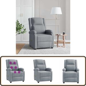 vidaXL Massagestoel - Stof - Lichtgrijs - Verstelbaar Massagestoel - Massagestoelen - Zitstoel - Leunstoel