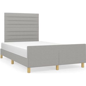 vidaXL - Bedframe - met - hoofdbord - lichtgrijs - 120x190 - cm