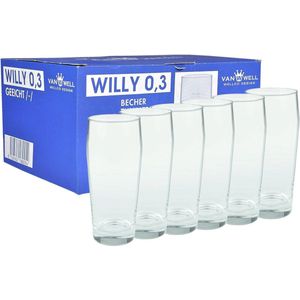 Set van 6 premium bierglazen 0,3 liter - robuuste vaatwasmachinebestendige pint glazen voor gastronomie en thuis