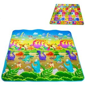 Speelkleed 200x180 cm Dubbelzijdig Gevoerd | Dinosaurus en Letters | Baby Accessoires