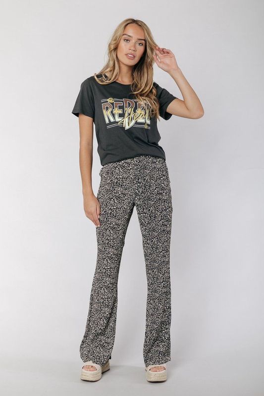 Colourful Rebel - Heart Glitter - T-shirt - Korte Mouw - Zilver CR Logo Trim