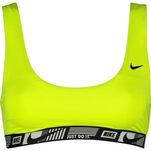 Nike Swim Logo Tape Scoop Neck Bikini Top Women, geel Maat XS