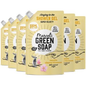 x6 MARCEL'S GREEN SOAP SHOWER GEL VANILLA & CHERRY BLOSSOM NAVUL
