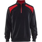 Blaklader Sweatshirt bi-colour met halve rits 3353-1158 - Zwart/Rood - XXXL