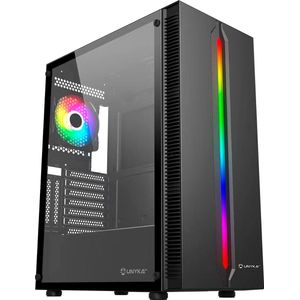 Unykach - Lumina 205 - PC-behuizing - Zwart - ATX - ARGB LED-strip