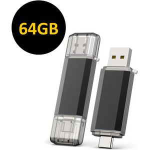 USB Stick 64 GB - USB-Sticks - USB C Stick - USB C en USB A - USB 3.0 - Geschikt voor laptops, smartphones en tablets