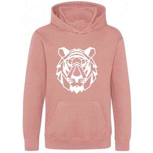 Be Friends Hoodie - Tijger - Kinderen - Roos - Maat 1-2 jaar