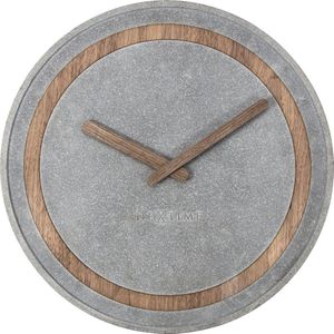 Wandklok NeXtime dia. 39.5 cm, polyresin/hout, grijs NE-3211