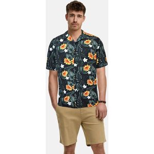 Hawaii Blouse Mannen - Shirt - Hemd - Overhemd Heren Korte Mouw | Bloemen | Groen | Maat S
