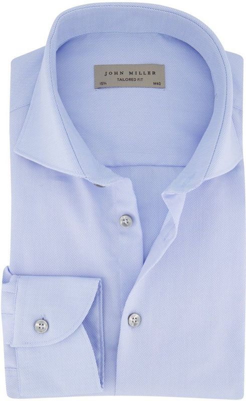 John Miller - Overhemd - Blauw - Katoen - Tailored Fit