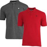 Donnay - Polo Noah - Sportpolo - Charcoal/Berry-red