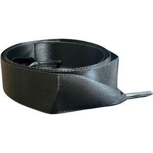 SneakersAdept - Satijnen Zwarte Veters - 140cm - Satijn - Zwart