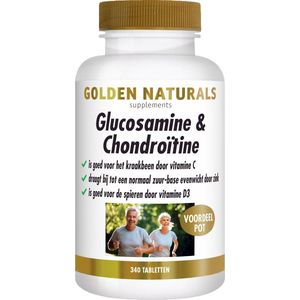 Golden Naturals - Glucosamine & Chondroïtine - 340 Tabletten