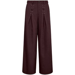 Co Couture LunaCC Eyelet wide LL pants bordeaux rood