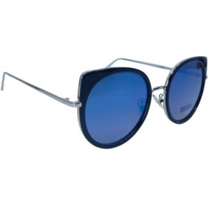 Dames Zonnebril - Cat's eye stijl - UV4000 - Blauw met zilveren frame
