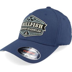 Hatstore- Jetstream Logo Navy Wooly Combed Flexfit - Skillfish Cap