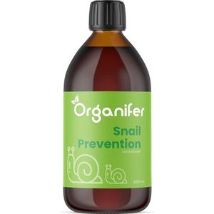 Snail Prevention 500ml - Concentraat voor 500m2 - Slakkenwering - Plantversterkend- Tegen Slakken - Verjagende werking op Slakken, Rupsen, Wild en Gevogelte - Voorkom Overlast en Schade - 100% Natuurlijk - Organifer (Alternatief Slakkenkorrels)