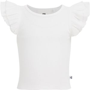 WE Fashion Meisjes cropped T-shirt met ruches