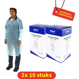 Romed CPE Jas Schorten - 2 x 10 stuks - Blauw - Voordeelverpakking
