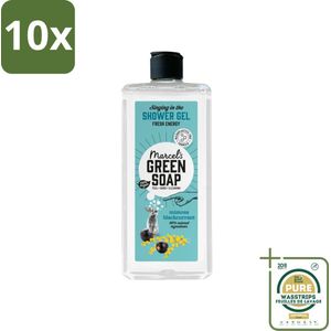 10 x Marcel's Green Soap - Douchegel - Mimosa & Zwarte Bes - Verzorgend & zacht - 300 ml - Grootverpakking - Douchegel Mimosa Zwarte Bes - Natuurlijke Douchegel - Verzorgende Douchegel - Vegan Douchegel - Biologisch Afbreekbaar