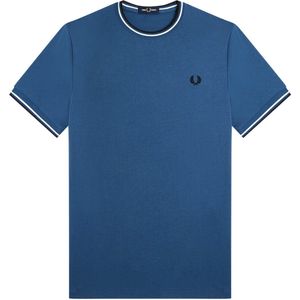 SINGLES DAY! Fred Perry - T-shirt Blauw 963 - Heren - Maat L - Modern-fit