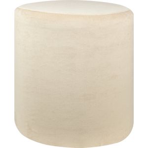 Mood poef hoog-fluweel- beige-40x40x40 cm