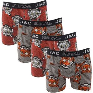 J&C Underwear heren boxershorts | 4-pack | MAAT S | Tijger