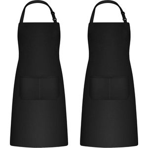 Goodivery ® 2 stuks kookschort voor mannen en dames, bakschort met 2 zakken voor keuken, schilderschort volwassenen, slabschort, schort verstelbaar voor tuinieren