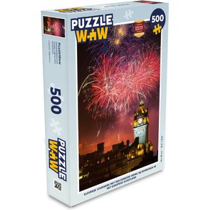 Puzzel Vuurwerk - Klok - Edinburgh - Legpuzzel - Puzzel 500 stukjes
