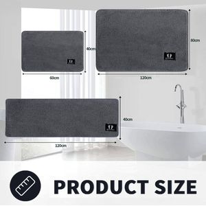 Boraboi ® Grijze Antislip Badmat van Microvezel met Superieure Absorptie en Comfort voor de Badkamer