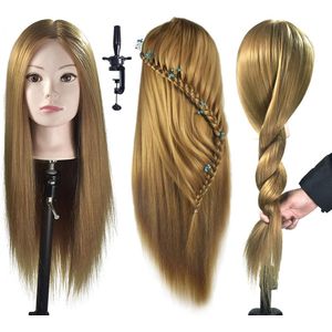66.0 cm-28""Mannequin Hoofd Cosmetology Manikin Professionele Kapper hoofd Pop Hoofd Synthetische Fiber Styling met Gratis Klem
