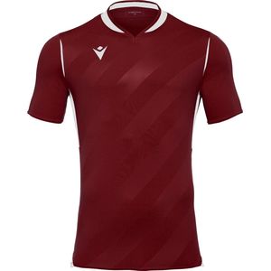 Macron Kimah Shirt Korte Mouw Kinderen - Bordeaux / Wit | Maat: 11-12 Y