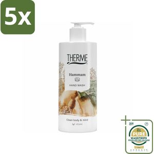 5 x Therme - Hammam - Handzeep - Hydraterend - Verzorgend - 300ml - Grootverpakking - Hammam Handzeep - Handzeep Hammam - Handwas Hammam - Hydraterende Handzeep - Wellness Handwas