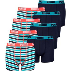 BOXERS 8 PACK Puma Basic Boxer Boxershorts met bedrukte strepen Jongens kinderondergoed