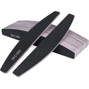 Brenzoos - 16-Delige Nagelvijl Set 180/240 voor Nagels - Wasbaar en Herbruikbaar - Dubbelzijdige Nagelvijl voor Nagelstudie en Thuisgebruik - Professioneel Hechtmateriaal - Zwart