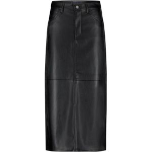 Red Button - Rok - Zwart - A-lijn - Faux Leather
