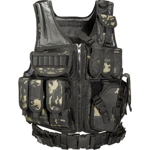 Livano Tactical Vest - Leger Vest - Airsoft Kleding - Airsoft Gear - Indoor & Outdoor Airsoft Accesoires - Paintball - Zwarte Camouflage