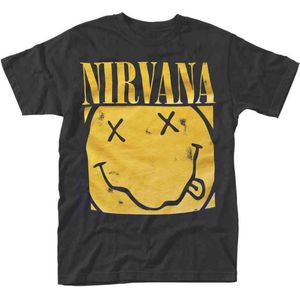 Nirvana Heren Tshirt -L- Box Smiley Zwart