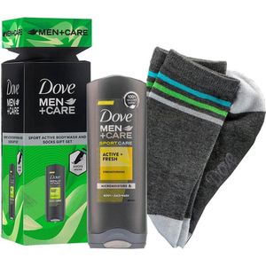 Dove Men+Care Sport Active Fresh Geschenkset - Bodywash + Sokken - Pack 2024 - Cadeauset Mannen - Kado - Kerst - Sinterklaas - Verjaardag