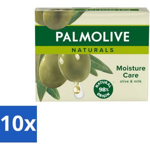 10 x Palmolive Tabletzeep Naturals Olijf Melk 4x 90 gr - Verzachtende Zeep - Milde Zeep - Dagelijkse Reiniging - Olijfolie - Melkextract