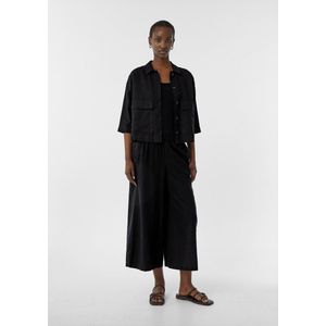 Broek - Effen - Linnen - High Waist - 3/4 Lengte - Wide Leg