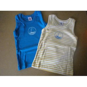 Petit Bateau - 2 Pack - Debardeur - Singlet jongens - Geel , blauw - 86 , 2 jaar